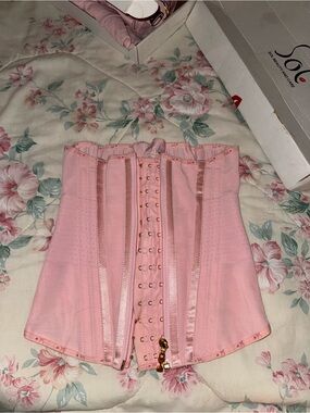 NEW SOL beauty and care Pink Waist Trainer Corset with Front Zipper Rose